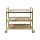 Square Tube Golden Service Trolley 3 Tiers